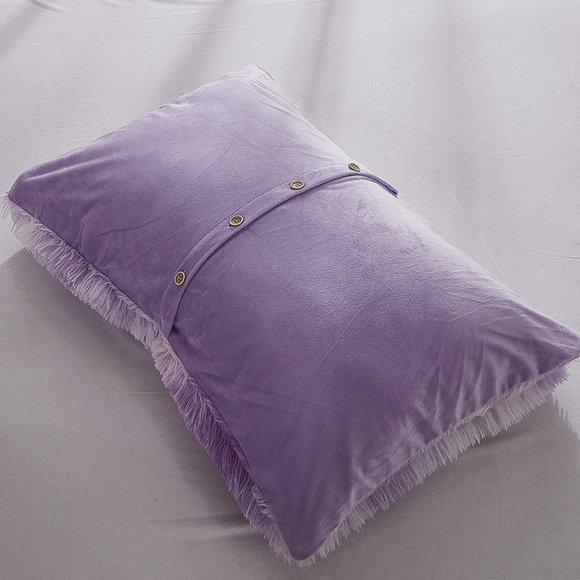 Shaggy Fluffy Faux Fur Duvet Cover Set Button Closure Velvety Bedding Se… - Picture 6 of 14